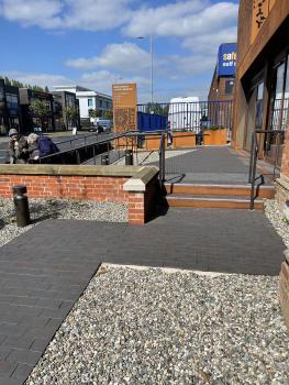 Ketley Staffordshire blue plain paving at Manchester Jewish Museum